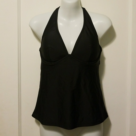 Black Halter Swimsuit Top - Picture 1 of 3